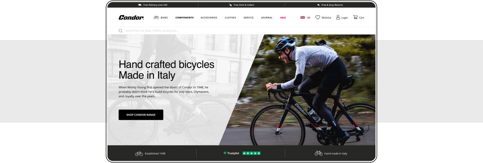 Condor Cycles Shopify Store by Eastside Co