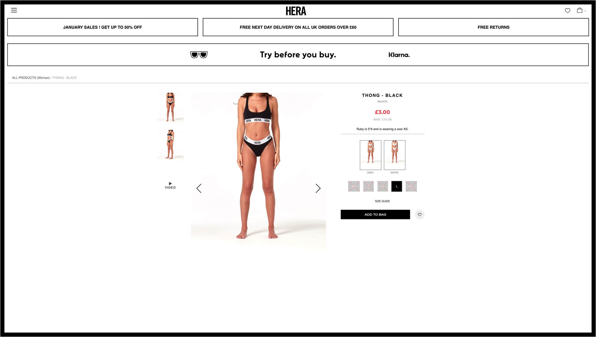 HERA London Desktop Product Page