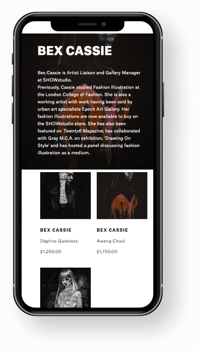 SHOWstudio Mobile Artist Profile