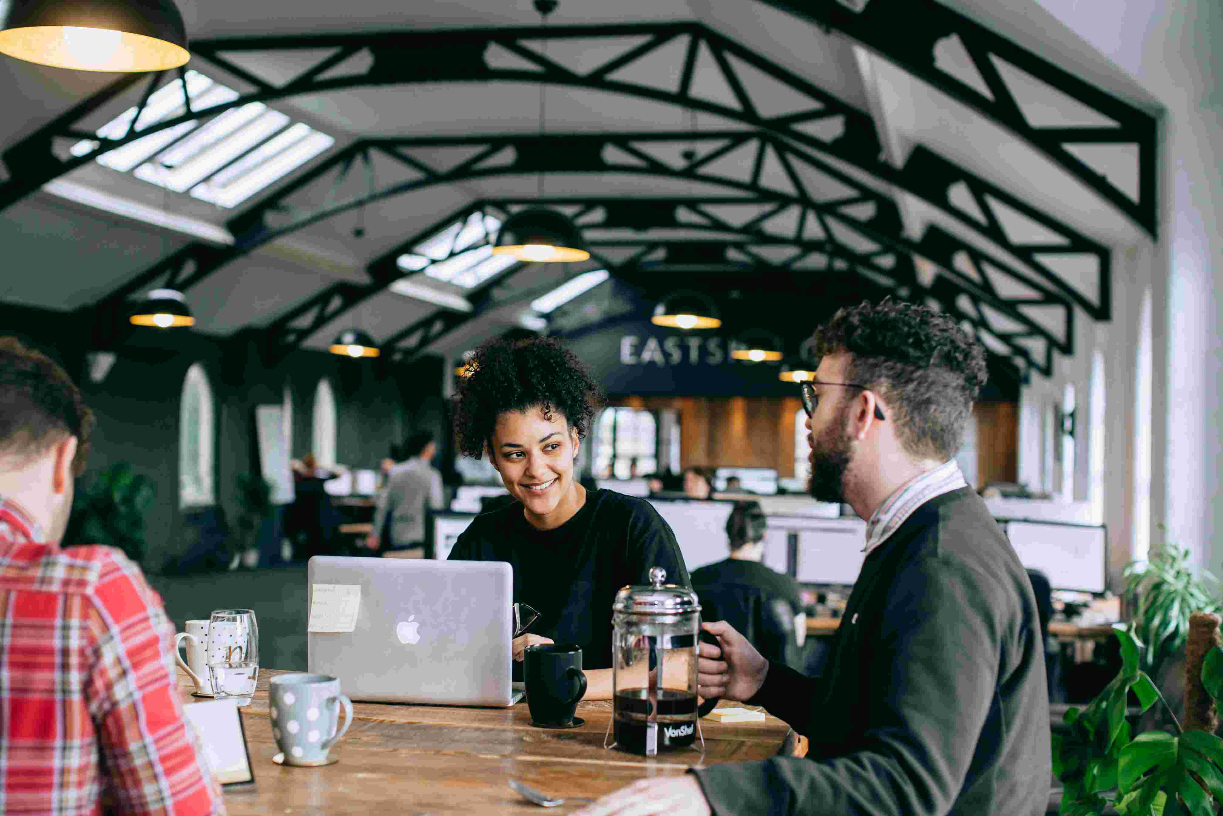 Eastside Co staff discussing SEO tactics